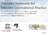 Advisory Statement for Effective International Practice: Combatting Corruption and Enhancing Integrity