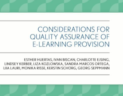 Considerations for quality assurance of   e-learning provision