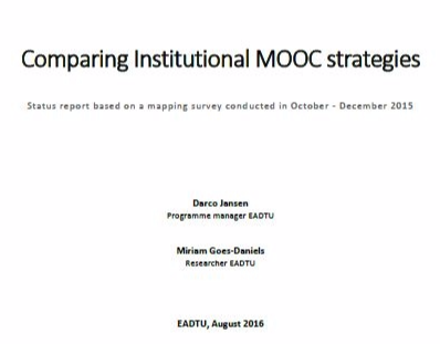 Comparing Institutional MOOC strategies